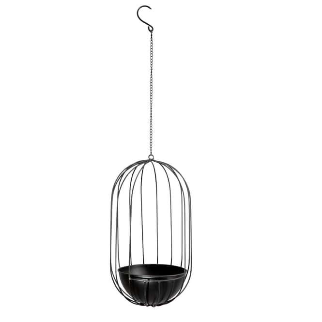 Hängepflanztopf - Käfig - schwarz - ca. 35/70 x 19 cm