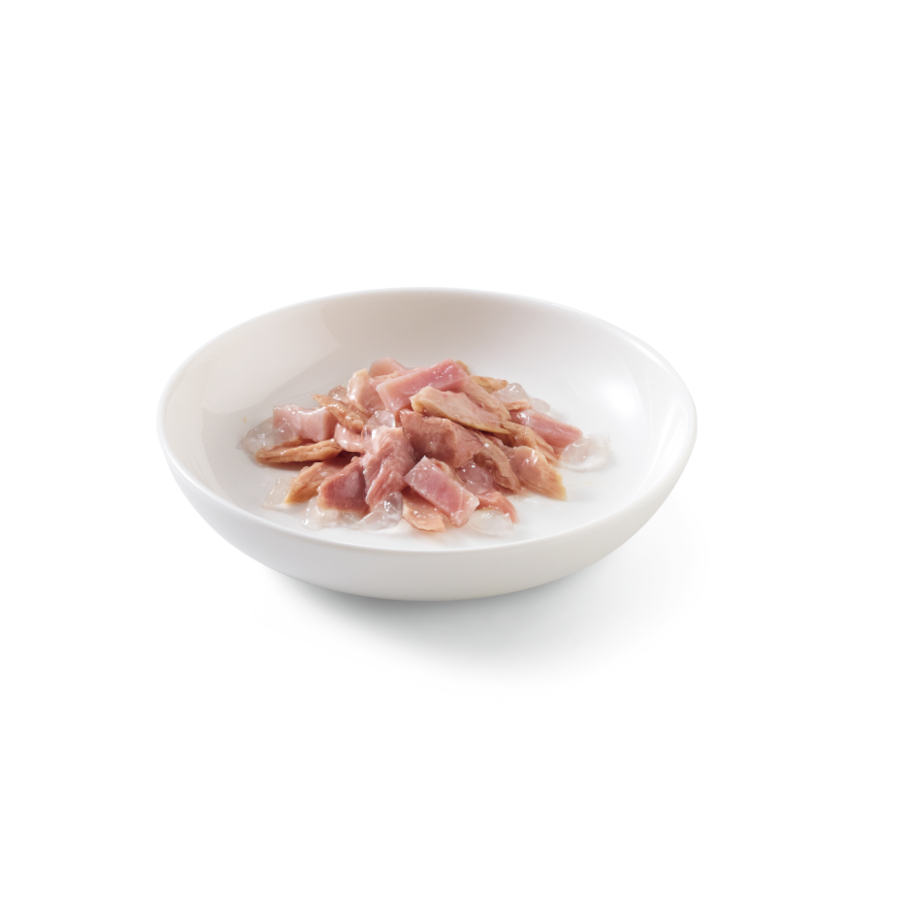 Atum Schesir Adulto com Anchovas em lata, 85g, para gatos.