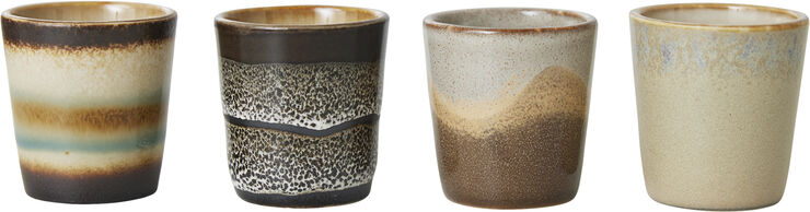 HK Living 70s ceramics egg cups granite set of 4 Multi