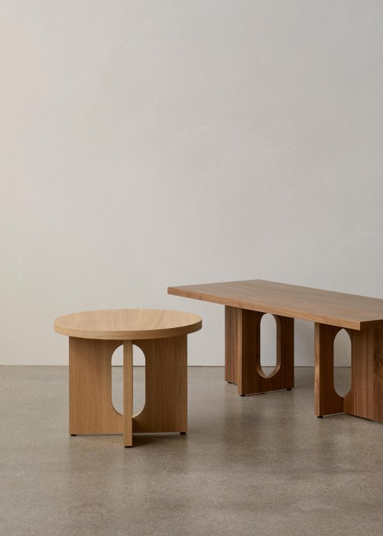 Audo Copenhagen Androgyne bijzettafel Ø50 naturel eiken, Kunis Breccia