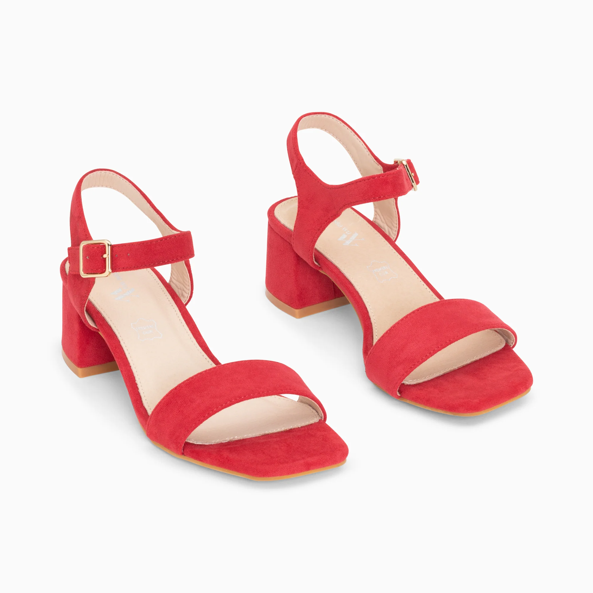 Sandales à talon, Compensées-Sandales à talon Laurie framboise