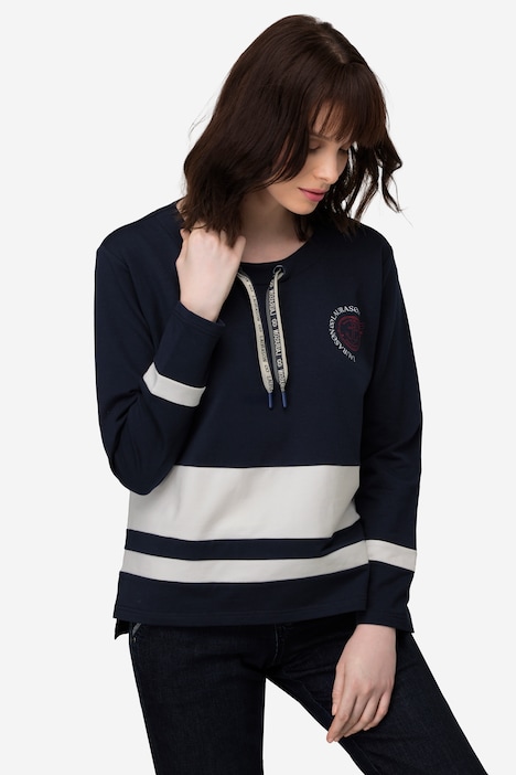 Sweatshirt, Streifen, Print, Rundhals, Langarm