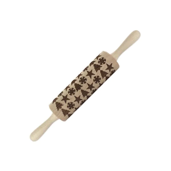 Rouleau à pâtisserie en bois motif noël 39 cm Noël Fackelmann