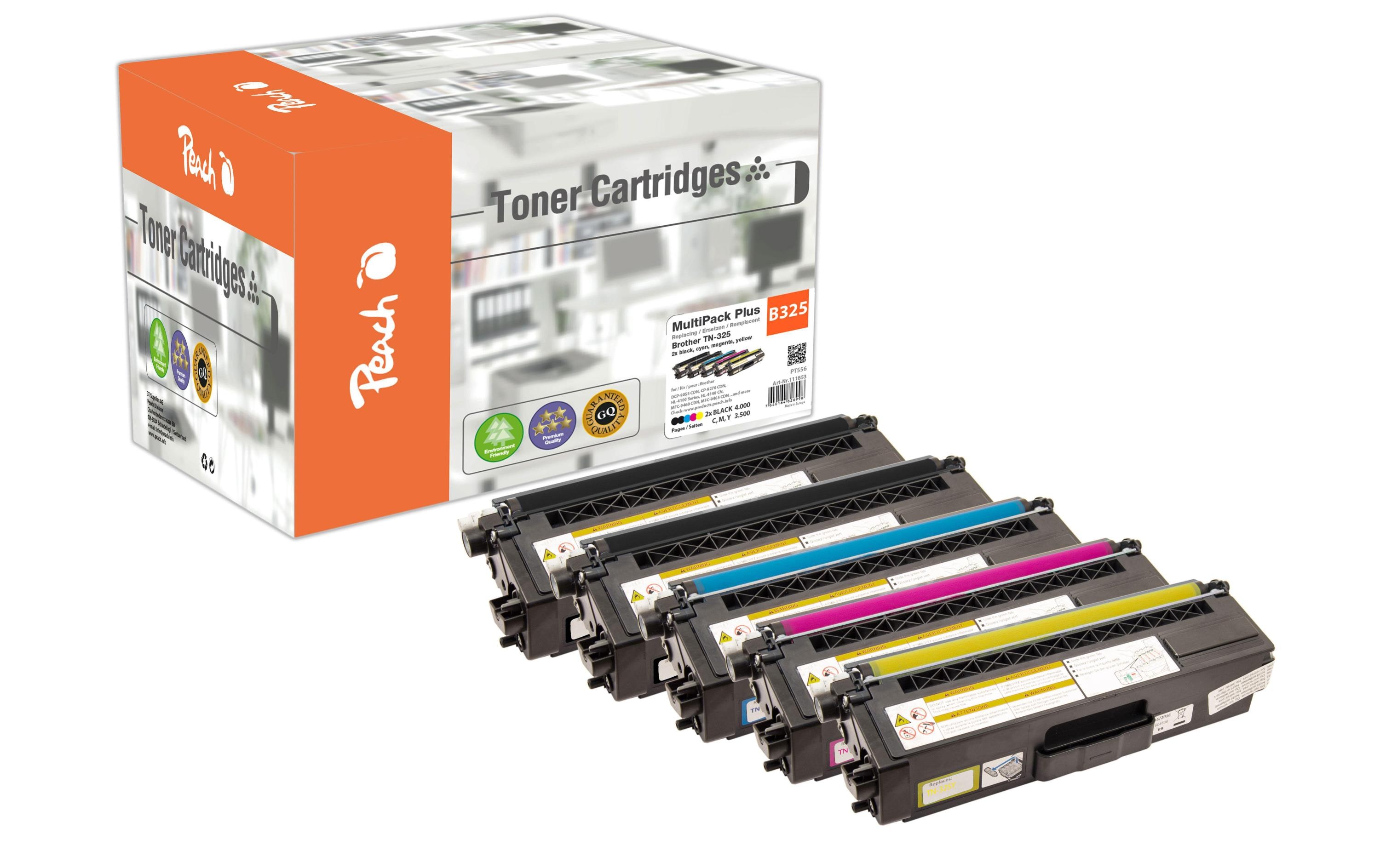 Tonerset Brother TN-325 2x Black, 1x Cyan, Magenta, Yellow<br>Toner, Multipack mit Schwarz, Cyan, Magenta, Gelb