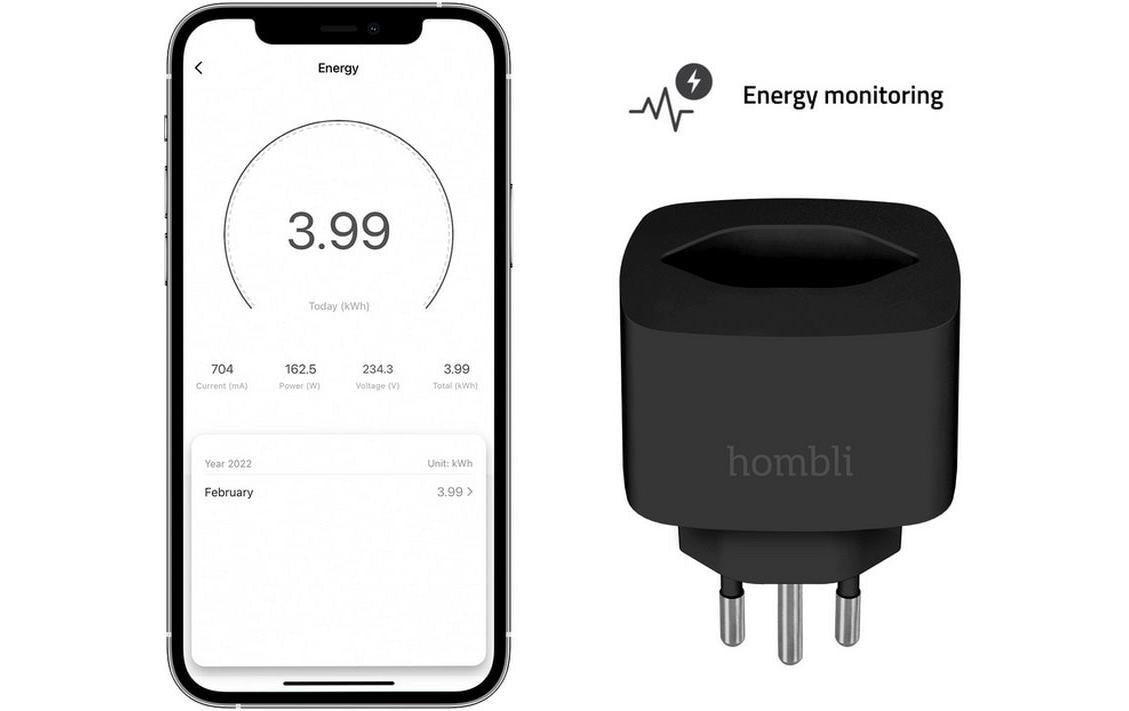 Hombli Smart-Home-Steuerelement »Socket CH Schwarz 3er-Set«