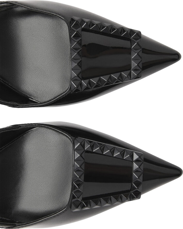 MANGO Patent leather slingback-heeled sho Black