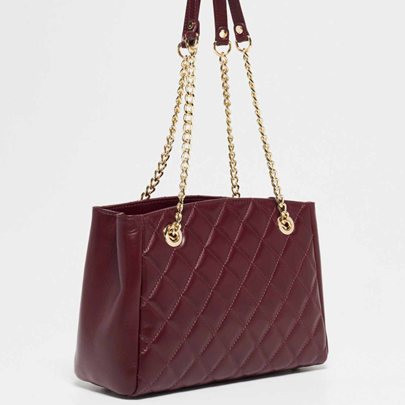 Christian Laurier Sac Porté Epaule en Cuir Pauline bordeaux - 28x19.5x12 cm