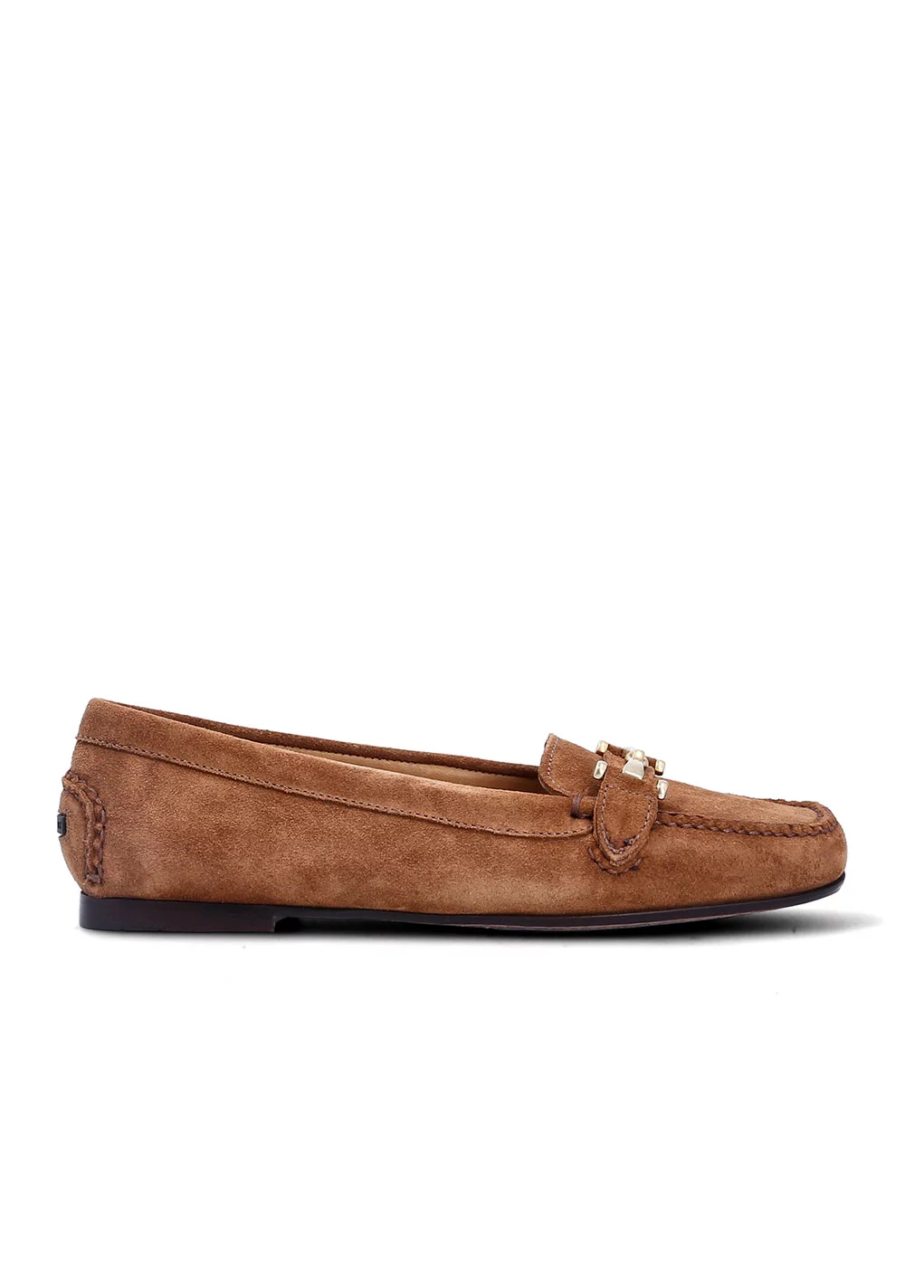 MOCASSIN BRIDLE SQUARE VELOURS CAMEL