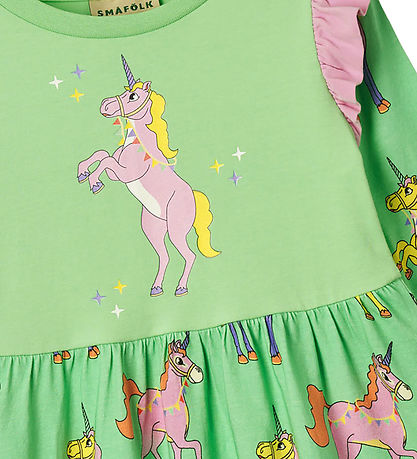 Småfolk Kleid - Mint Green Tee m. Einhörner