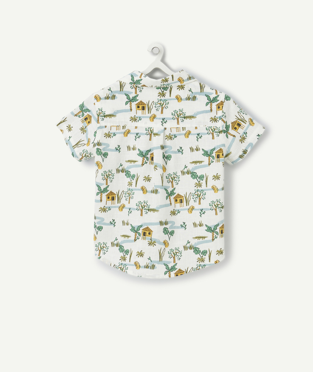 chemise d'été manches courtes bébé garçon avec imprimé cabanes