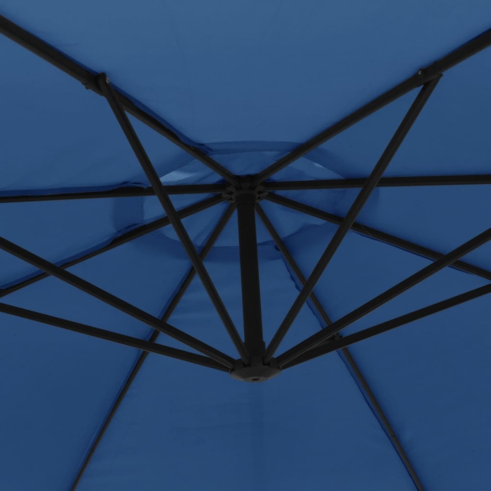 Parasol déporté avec mât en aluminium 350 cm bleu