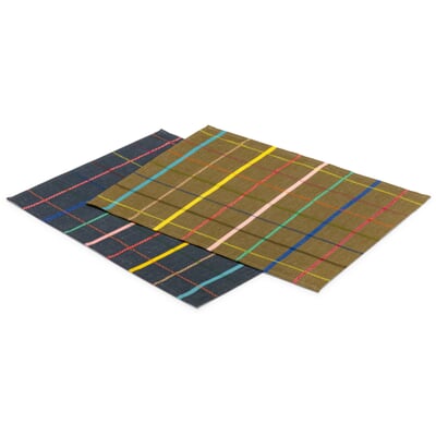 Tischset bunt kariert, Oliv
