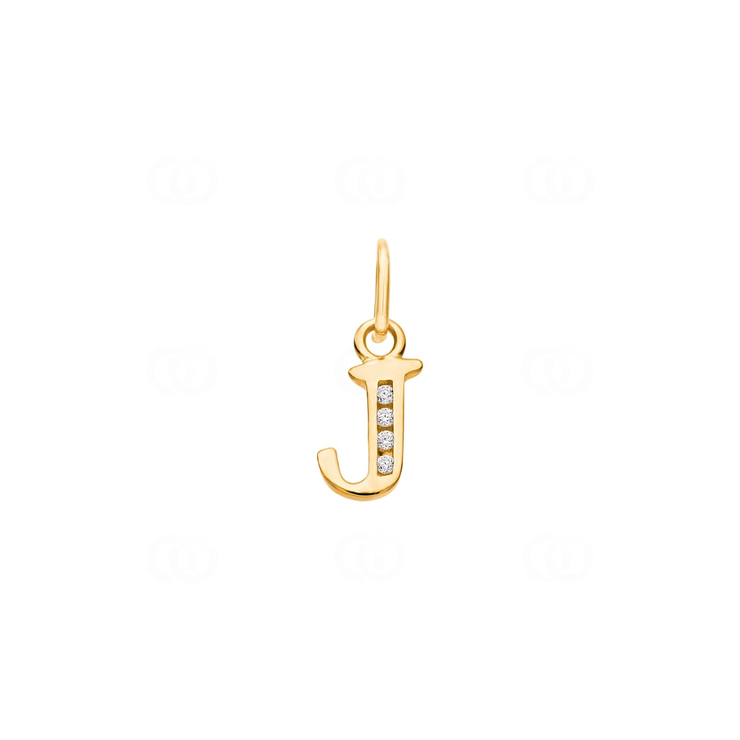 Anhänger 750/18 K Gelbgold Buchstabe J mit Zirkonia