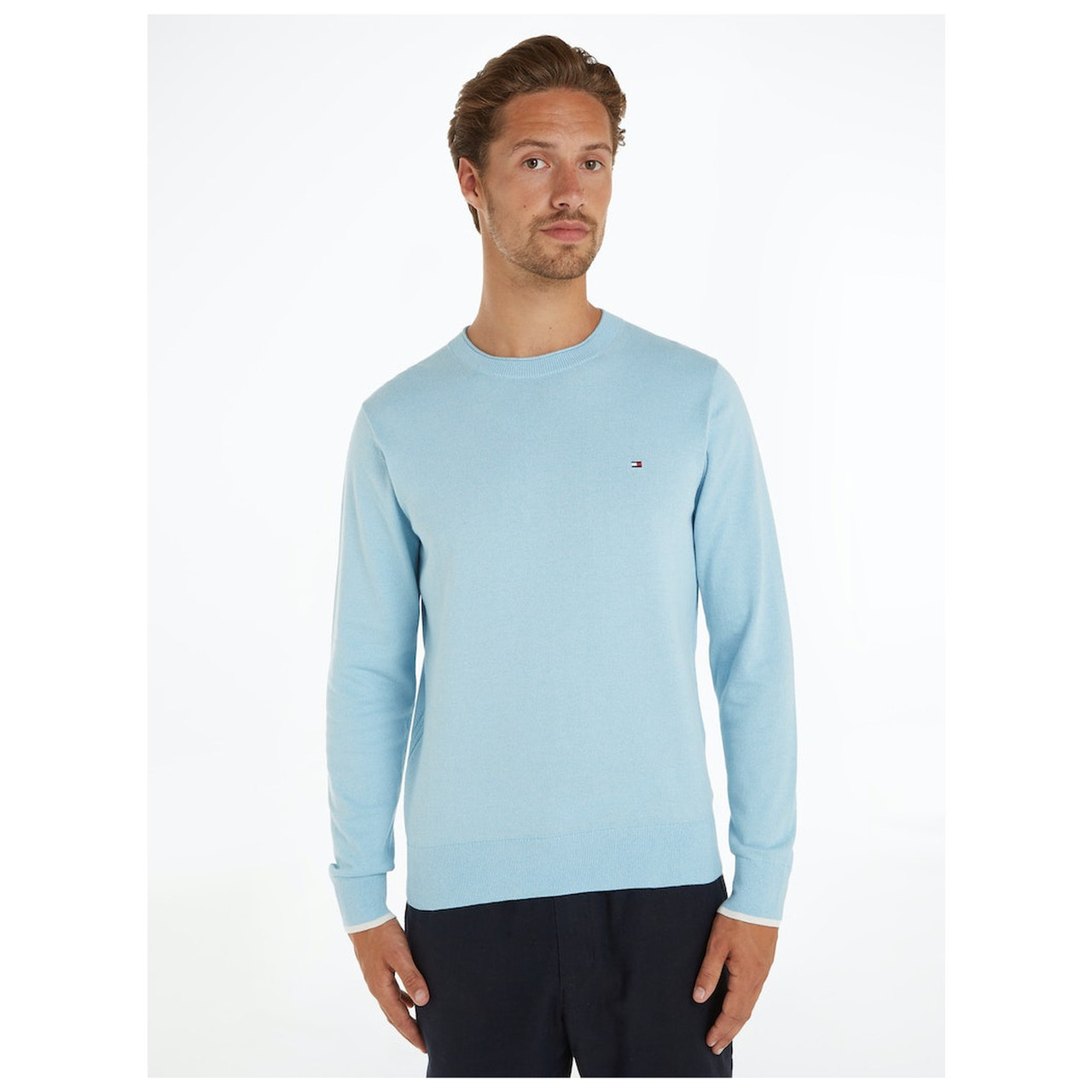 Tommy Hilfiger MOULINE ORGANIC COTTON C NECK