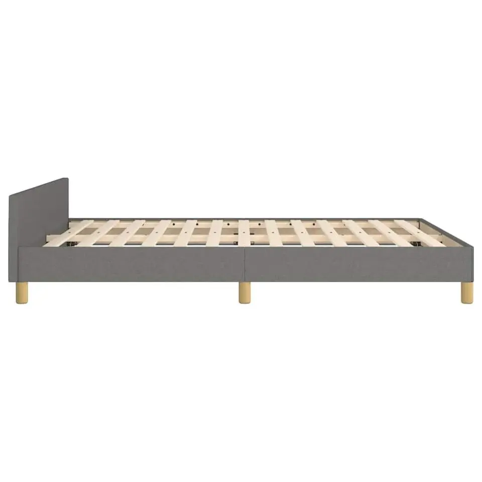 vidaXL - Bed frame met hoofdeinde - Donkergrijs - Stof - 140 x 200 cm