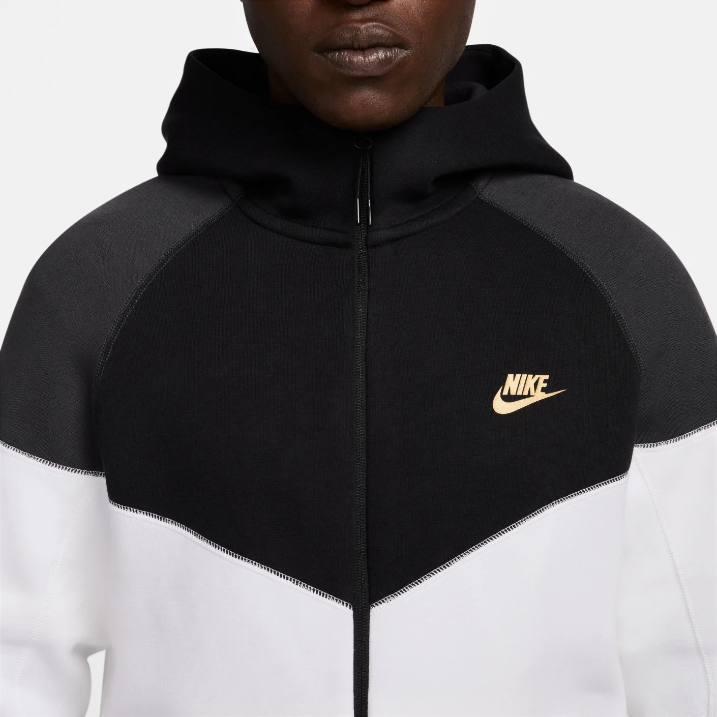 Nike Tech Fleece Sportswear Vest Wit Zwart Donkergrijs Lichtgeel