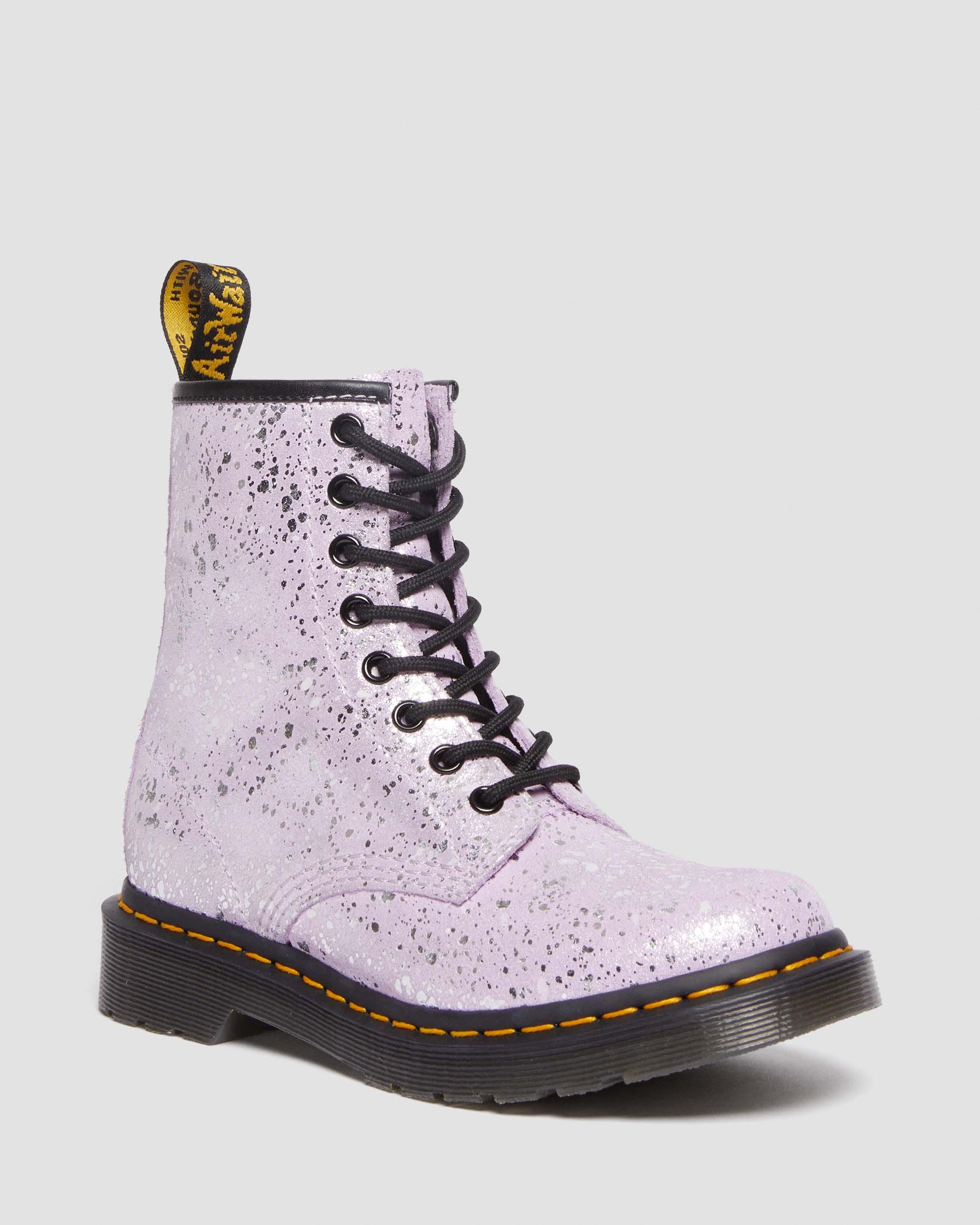 1460 Metallic Splatter Suede Lace Up Boots