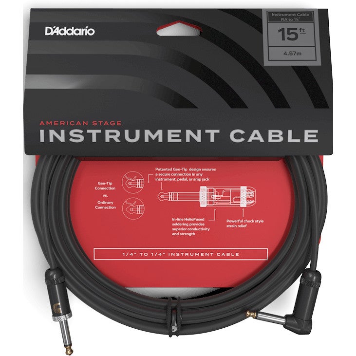 D'Addario AMSGRA American Stage instrumentkabel jack recht-haaks mono 4.5 m