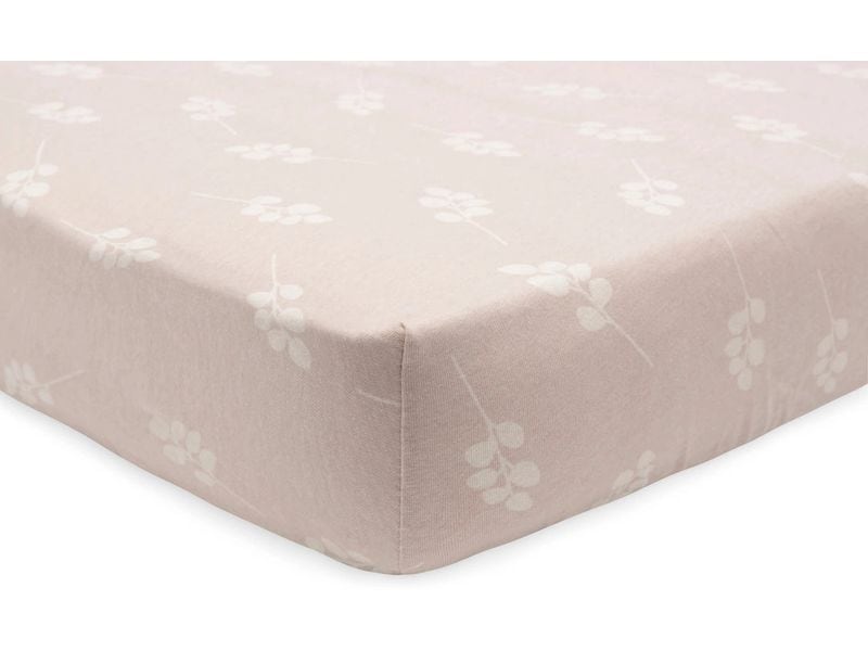Jollein Fix-Leintuch Twig Wild Rose 60 x 120 cm Spannbettlaken aus Jersey