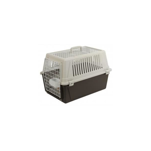 Panier de transport pour chats atlas 10 open - plastique - porte métal - coussin et abreuvoir -