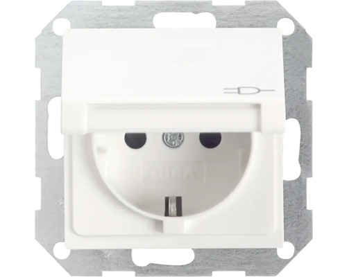 Gira 4454 03 Wandcontactdoos met klapdeksel Gira Standaard 55/Event/Event Opaak zuiver wit glanzend