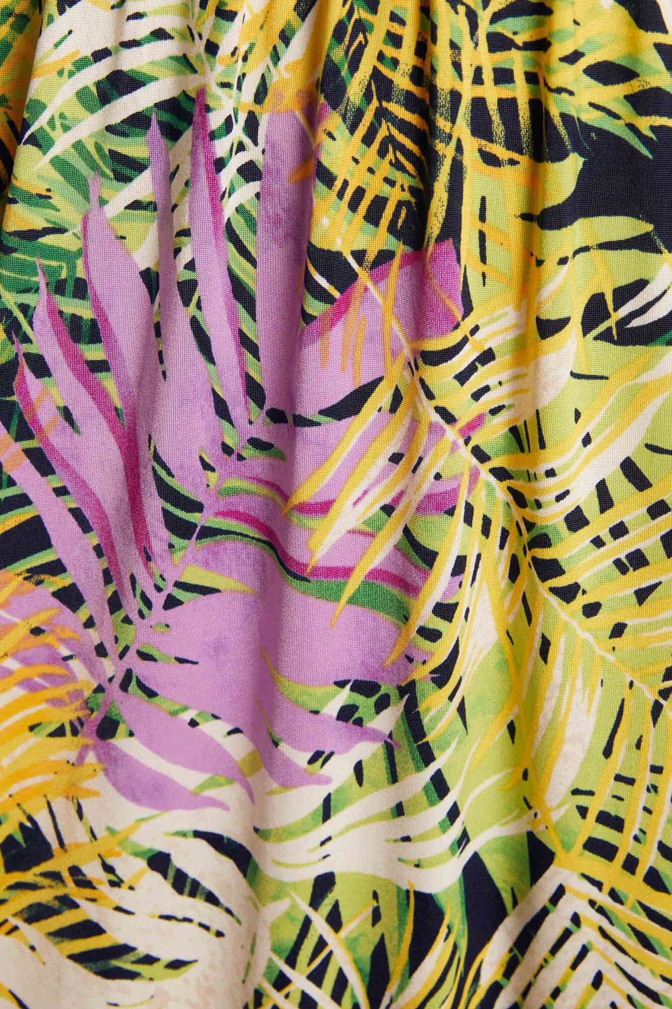 Vestido longo reto com estampa floral - Multicolorido