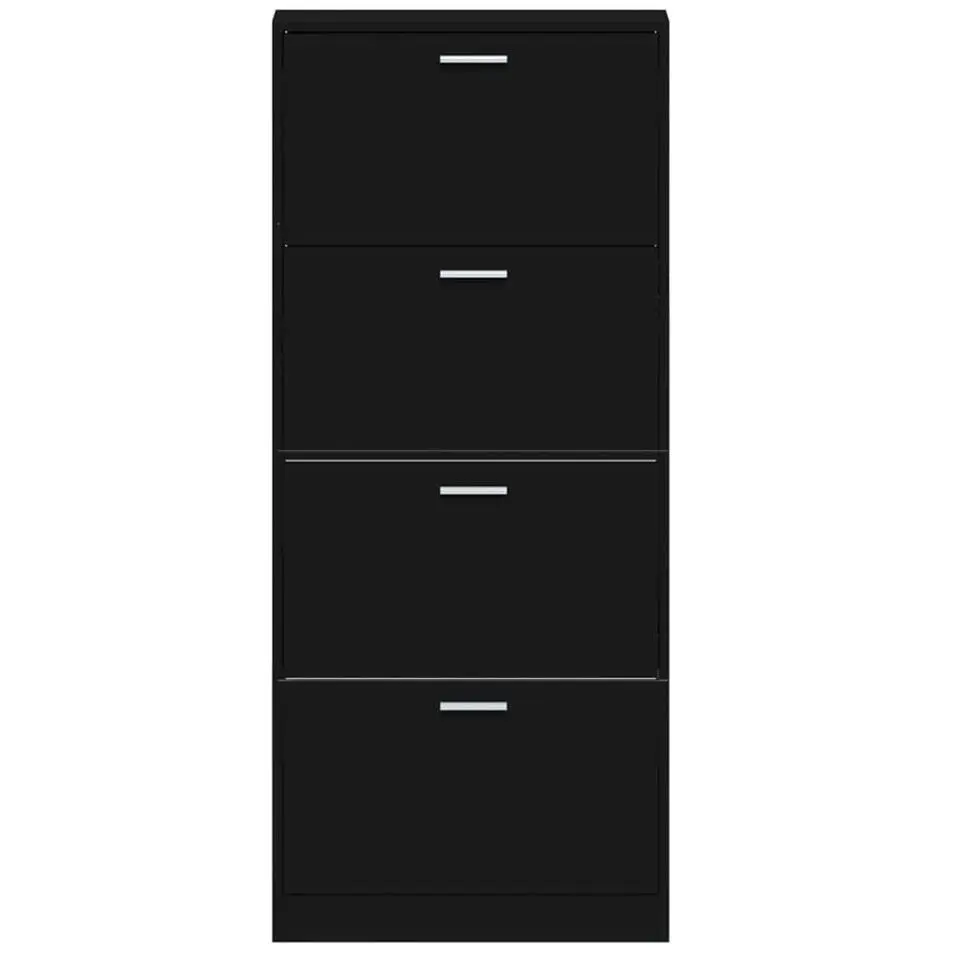 vidaXL - Schoenenrek - Zwart - Bewerkt hout