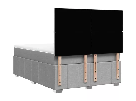 Sommier à lattes de lit avec matelas Gris clair 160x200cm Tissu