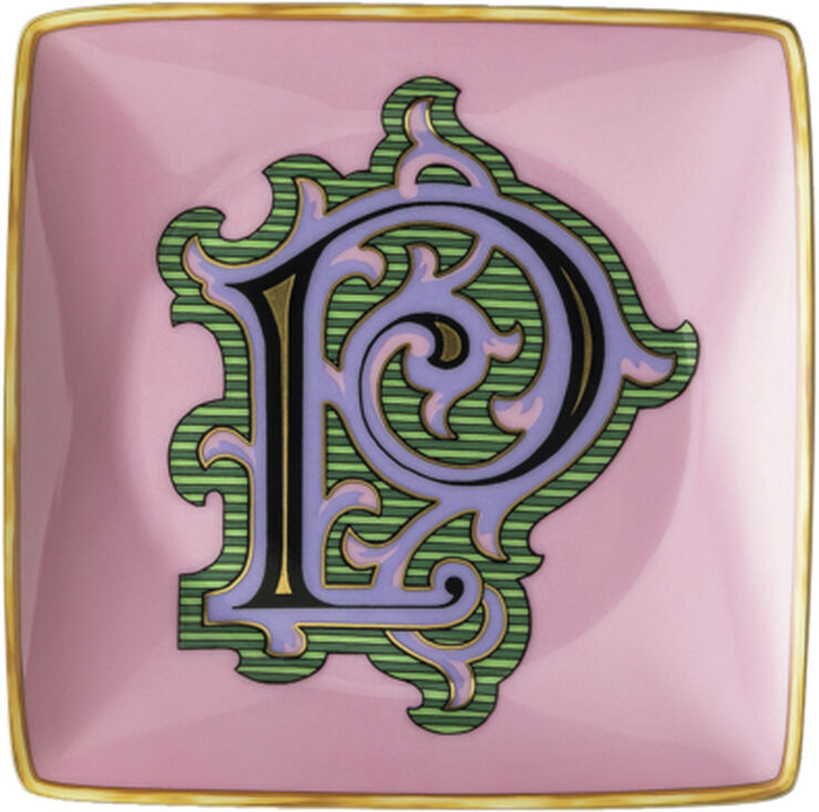 Versace Bowl 12cm sq. flat, Holiday Alphabet P, Versace Flerfarvet
