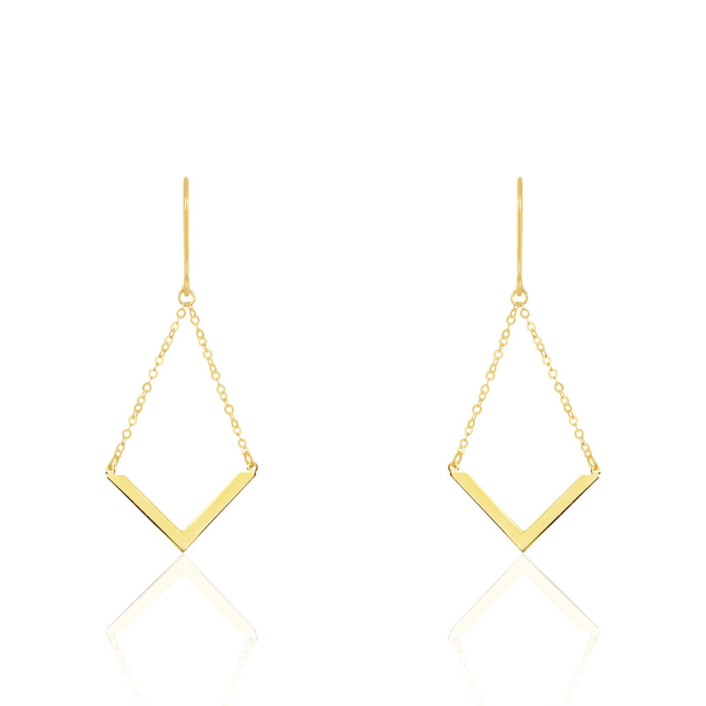 Boucles D'oreilles Pendantes Ella Or Jaune