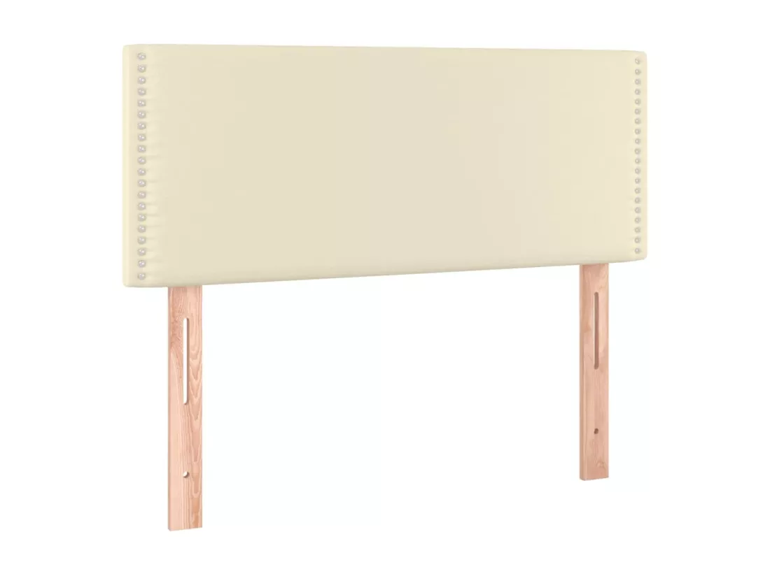Sommier tapissier avec matelas Crème 100x200cm Similicuir
