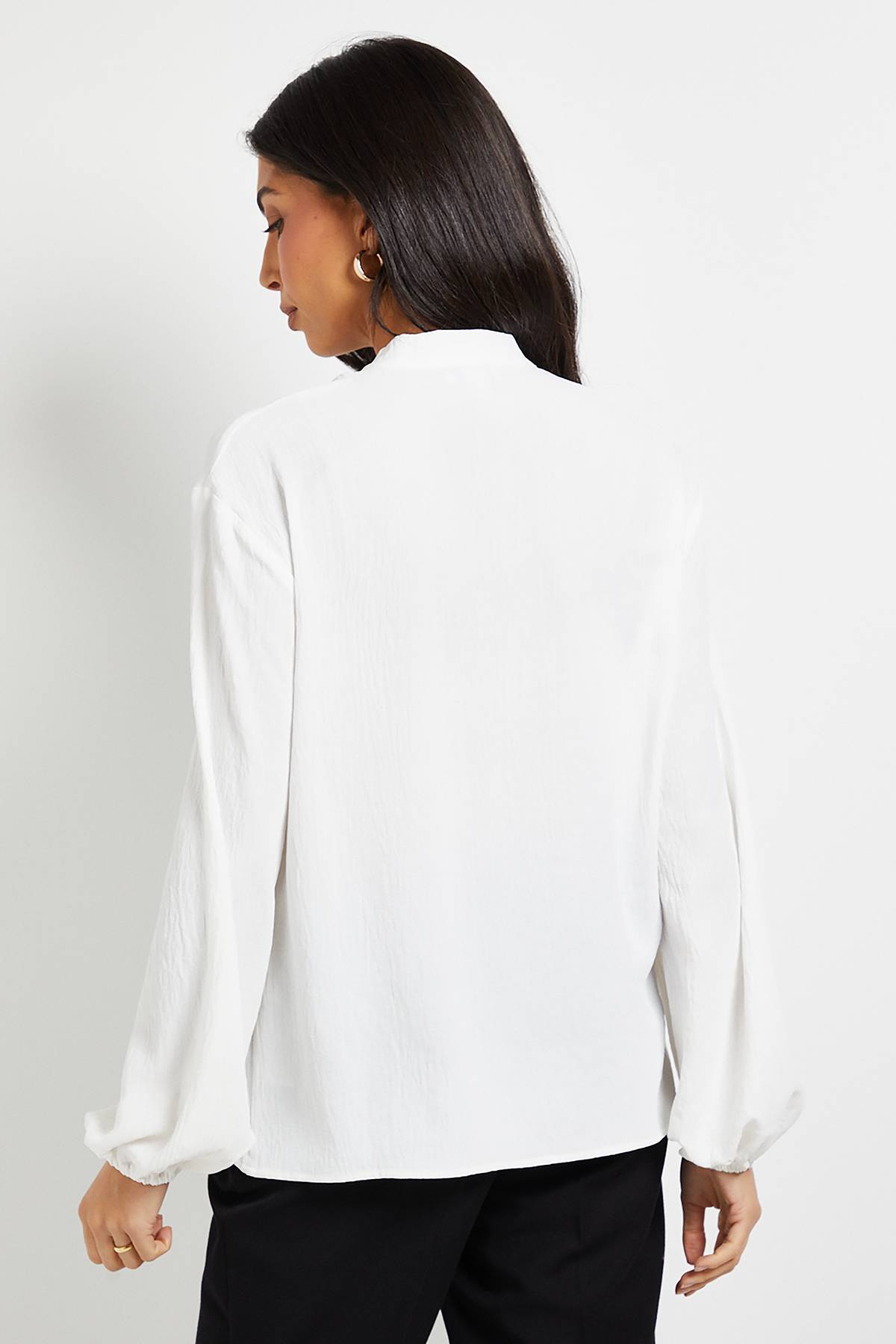 Wallis Blouse Tissée à Col Noué