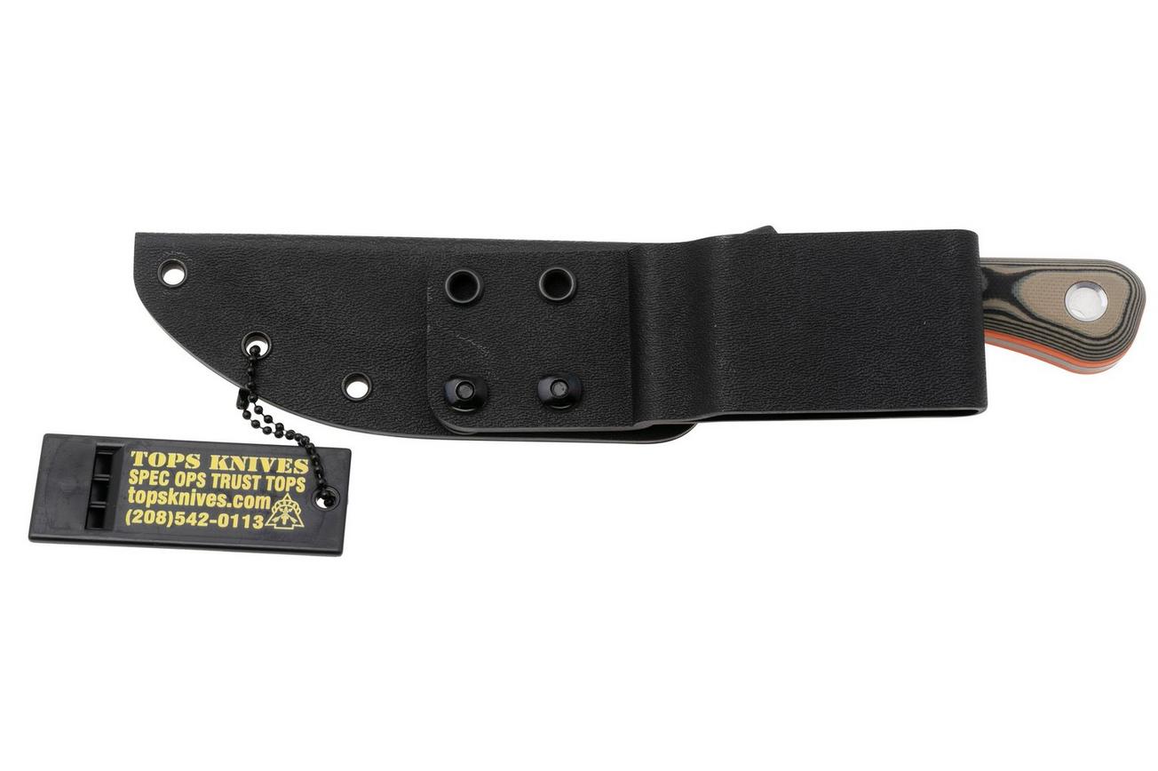 TOPS Knives Muley Skinner MSKIN-01, 154CM Tumble Finish, Tan Black G10, jachtmes, Leo Espinoza design