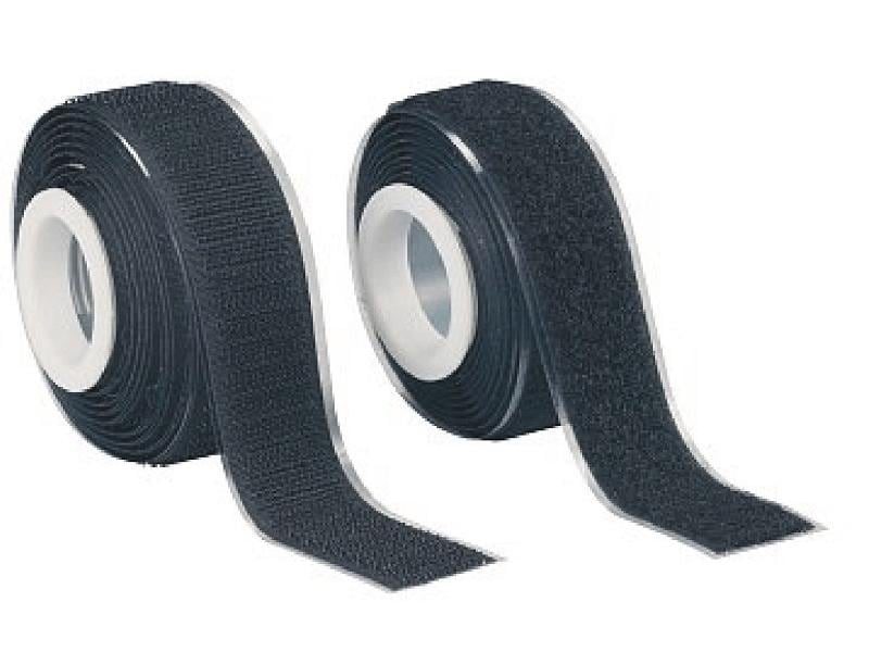 FASTECH Klettband FAST-TAPE Schwarz 25 mm x 2 m Selbstklebenes Klettband