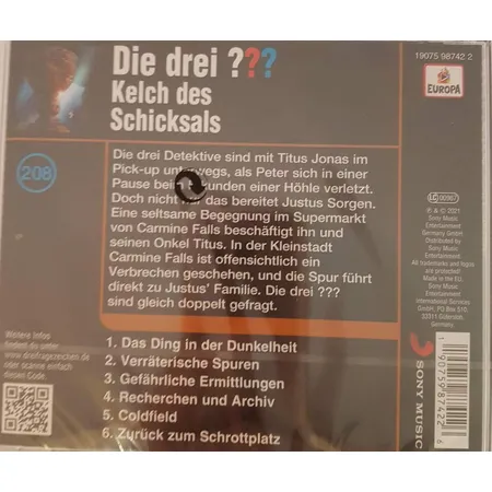 Europa Hörspiel-CD Die Drei ??? Kelch des Schicksals