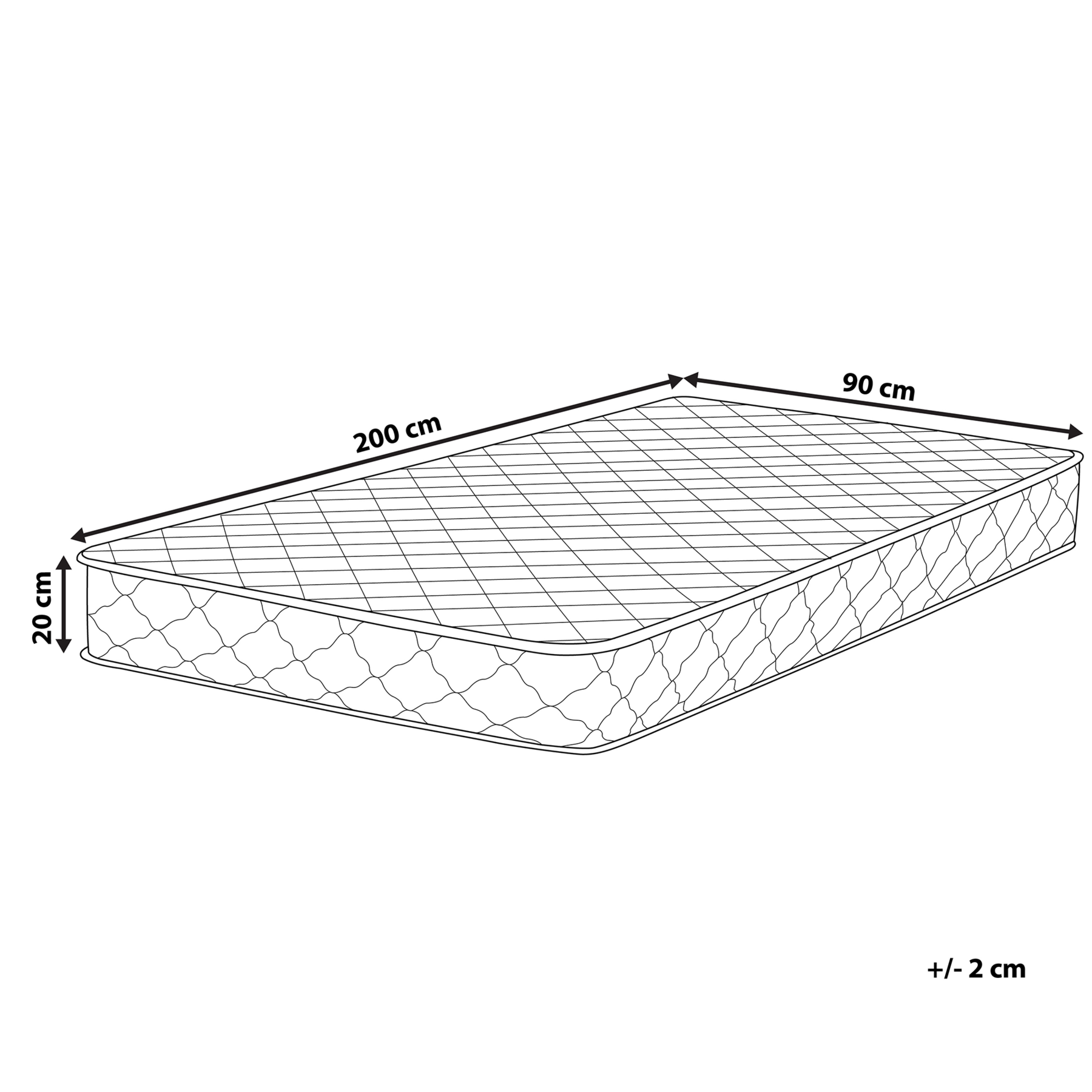 Beliani - DUO - Pocketveringmatras - Wit - 90 x 200 cm - Polyester