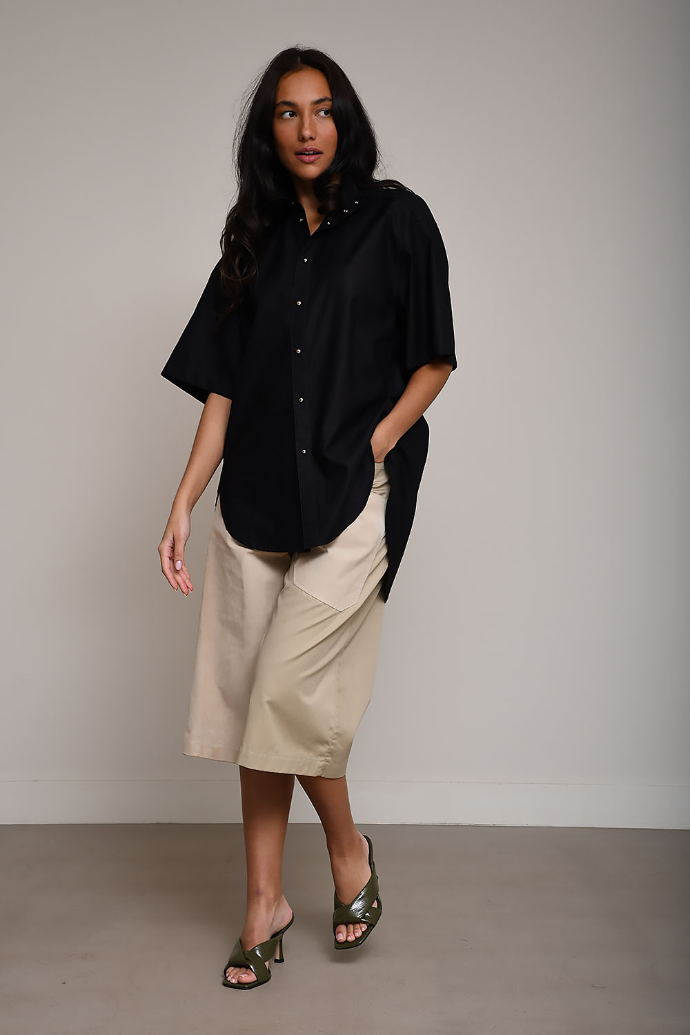 Roberta light popeline collar shirt