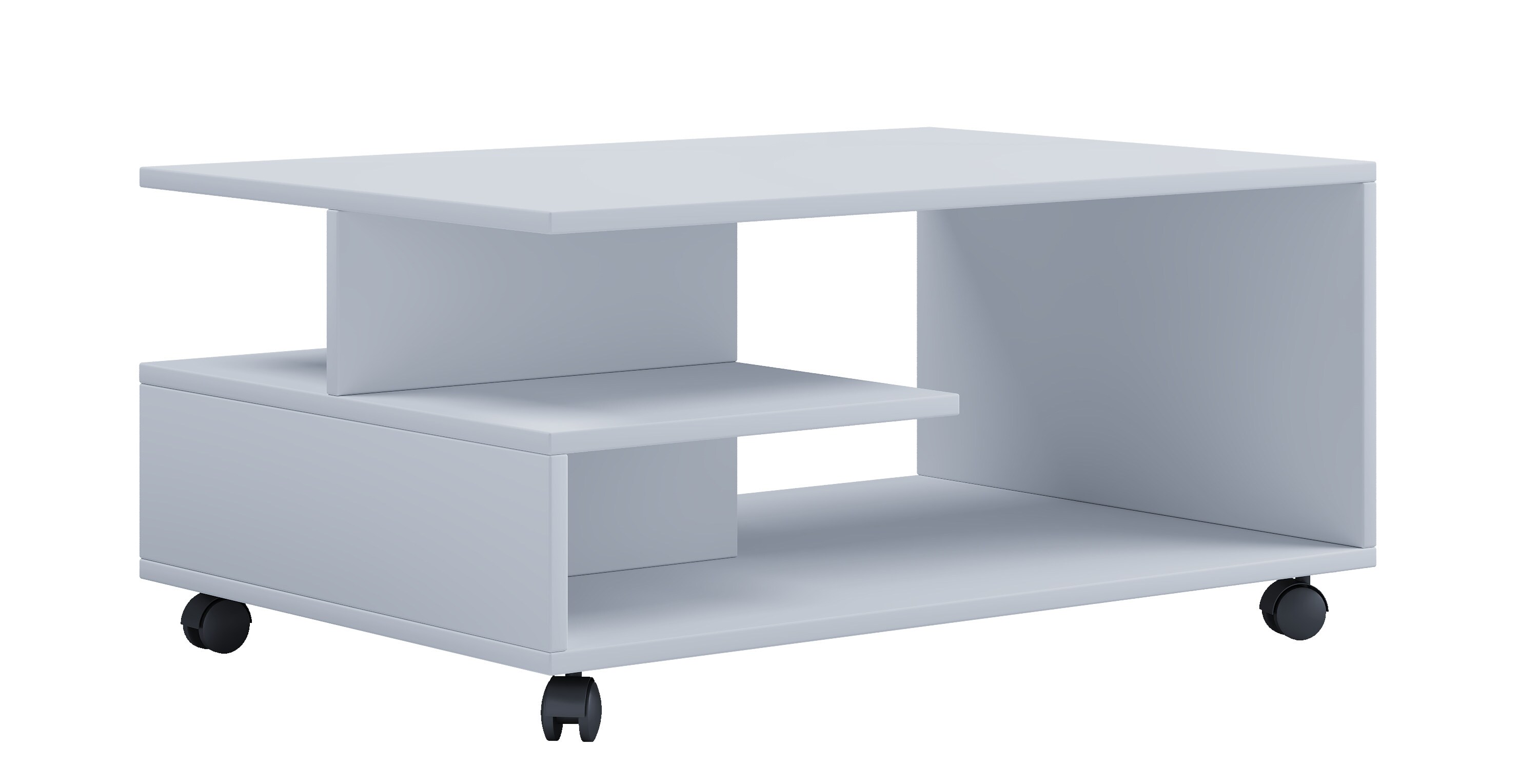 VCM Holz Couchtisch Sofatisch Wohnzimmertisch Rollen rollbar Kaffeetisch Stango L