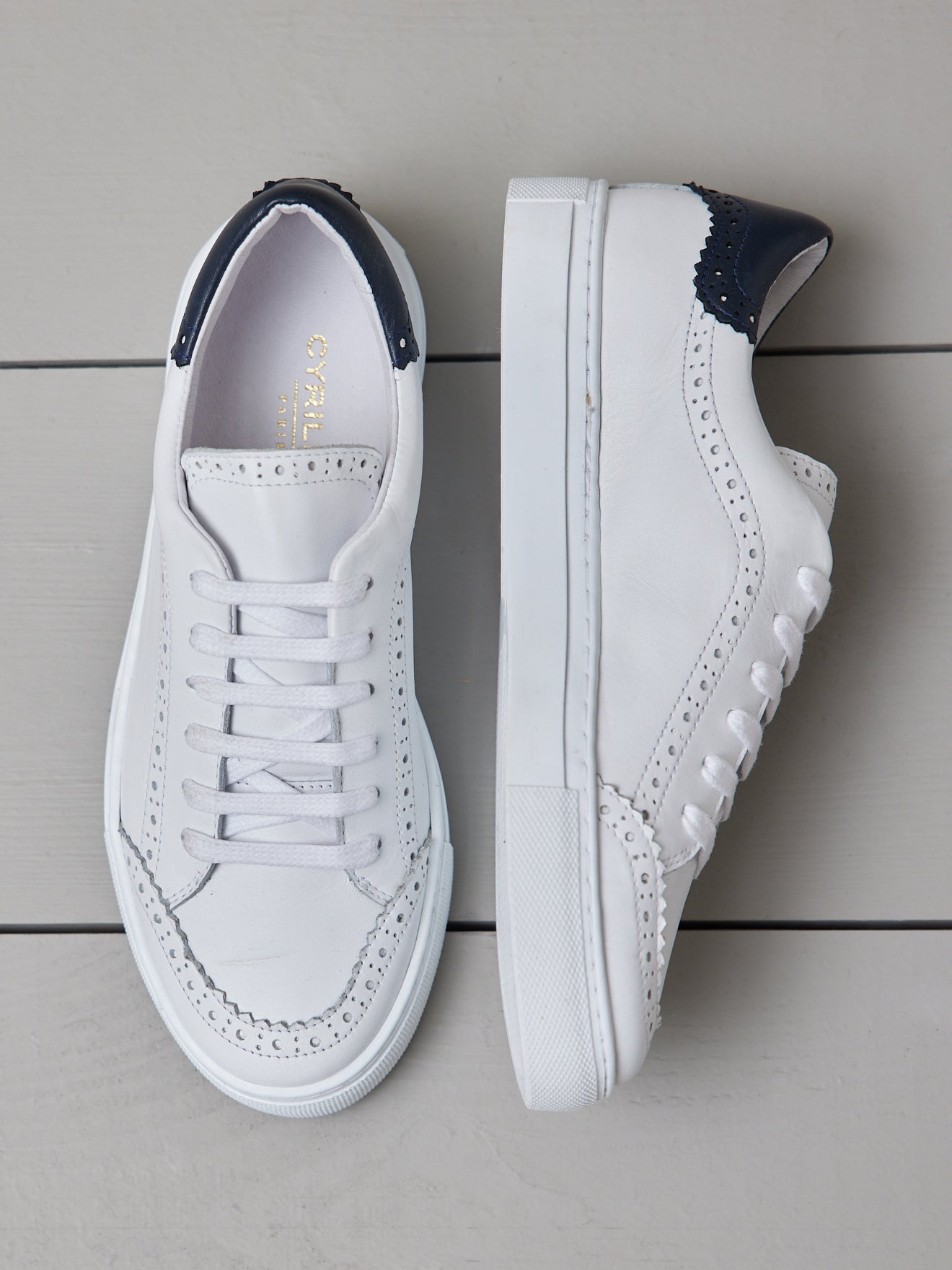 Baskets cuir femme