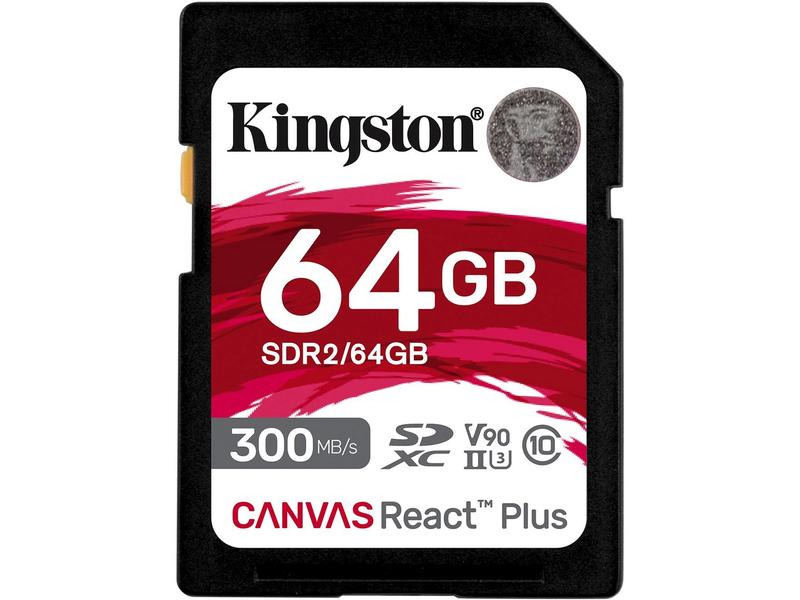 Kingston SDXC-Karte Canvas React Plus 64 GB Professionelle SDXC-Speicherkarte mit 64 GB