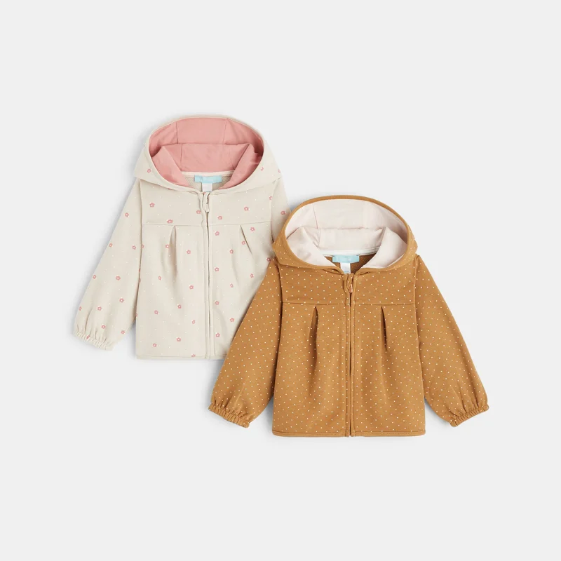 Sweat zippé à capuche molleton (lot de 2) rose bébé fille Rose