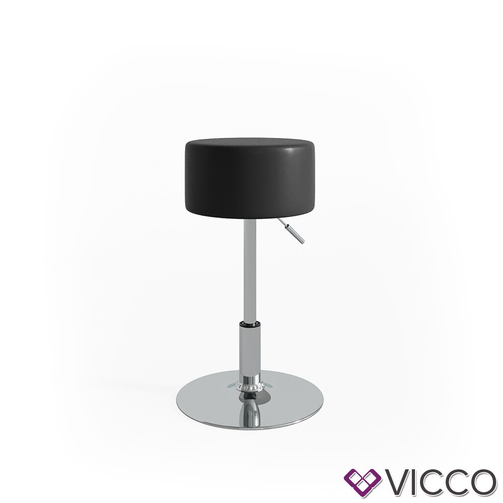 VICCO Design Hocker / Schminkhocker höhenverstellbar in schwarz