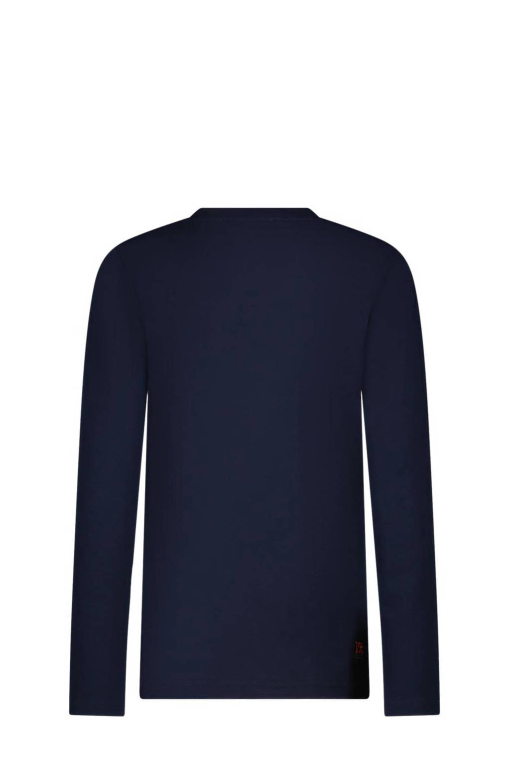 TYGO & vito longsleeve Luuk met printopdruk donkerblauw