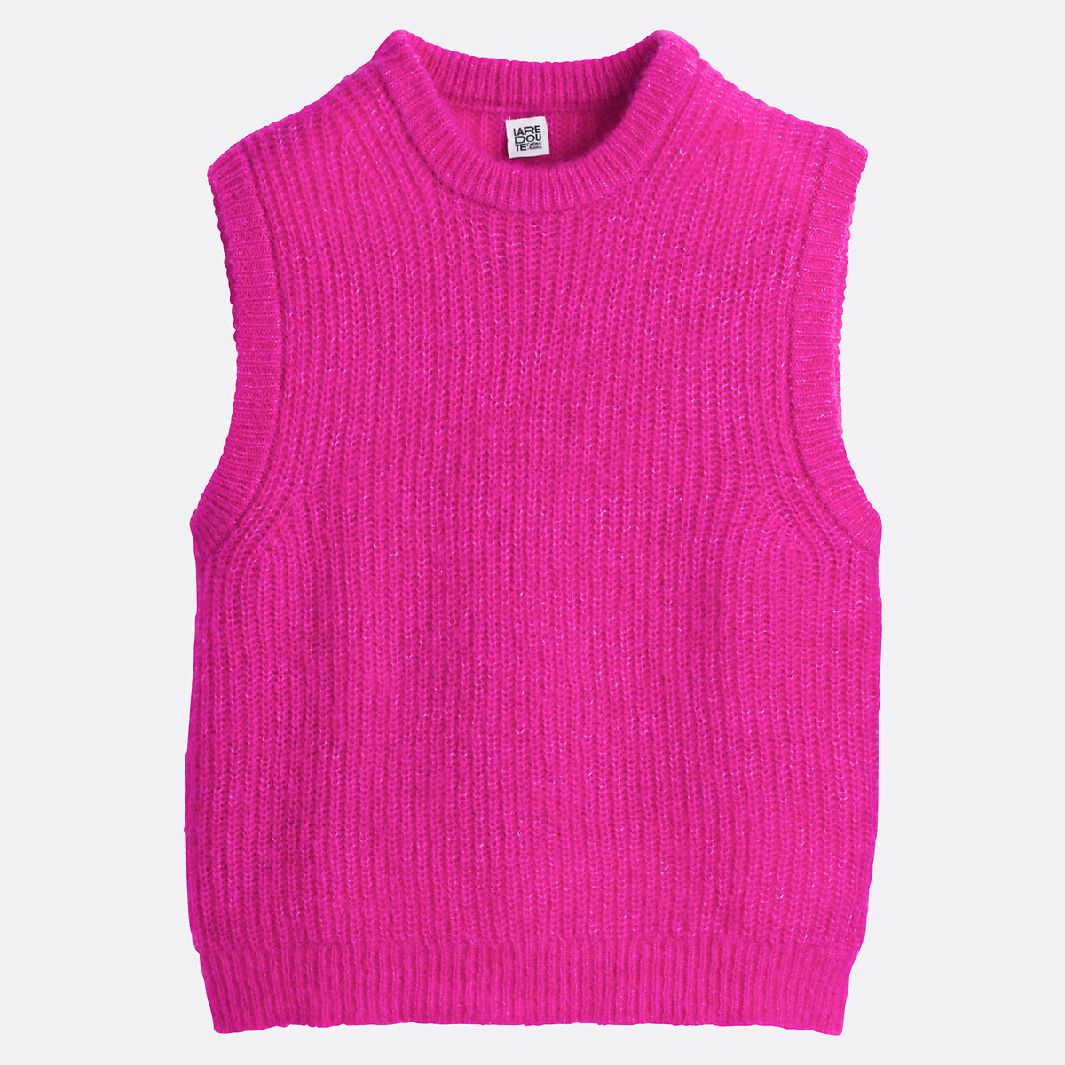 COLEÇÕES LA REDOUTE<br>Suéter sem mangas com gola redonda, em mistura de alpaca