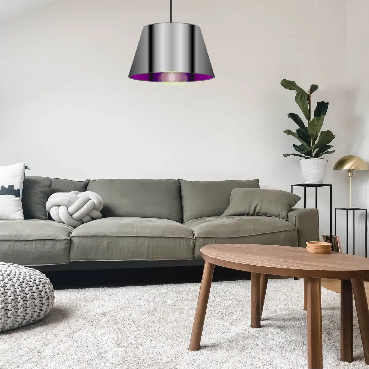 Corep Lustre Suspension - Argent brillant/Rose