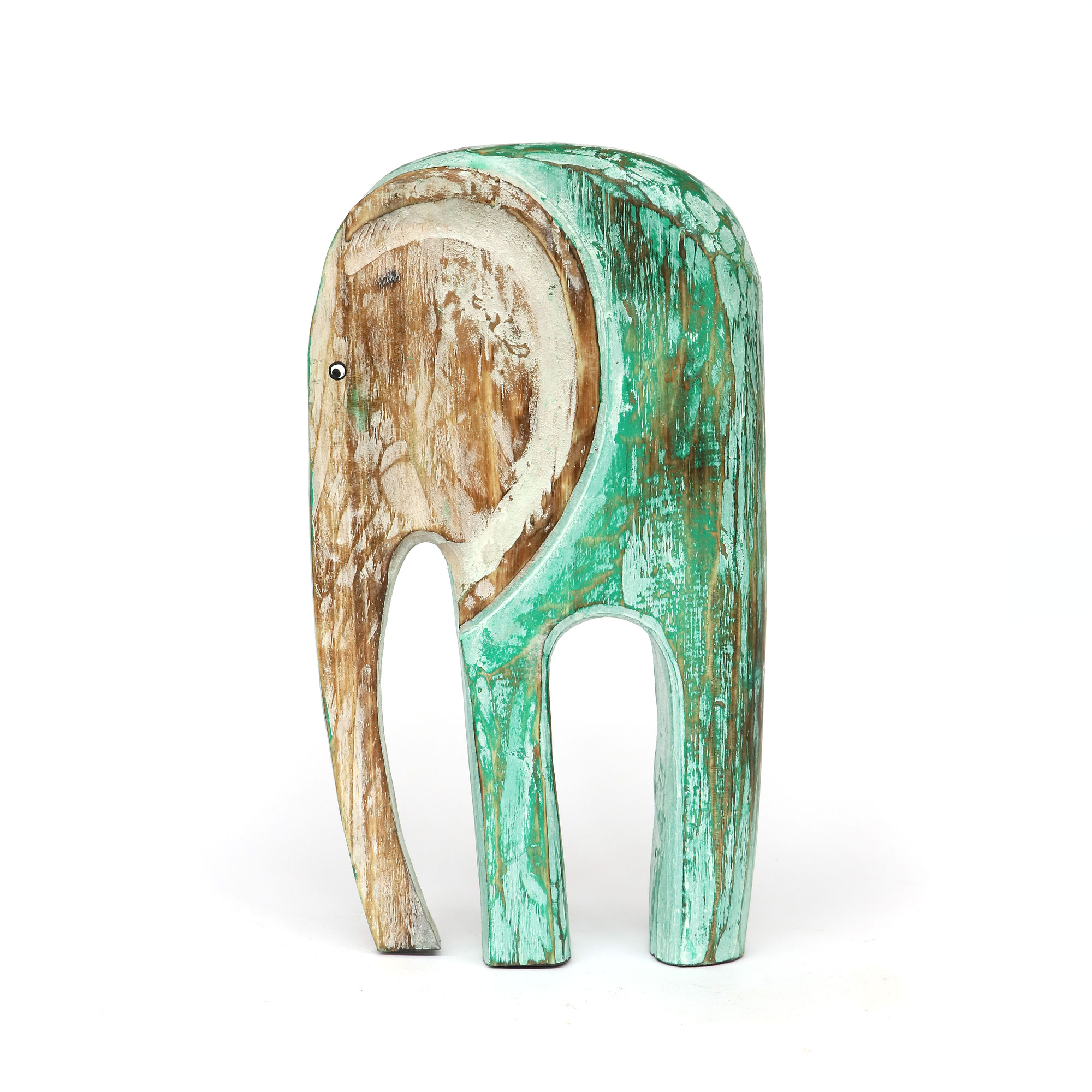 Skulptur 'Elefant', grün, natur, H 40 cm, B 20 cm, L 8 cm von fischer's lagerhaus