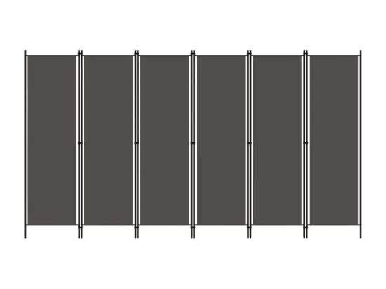 Cloison de séparation 6 panneaux Anthracite 300x180 cm
