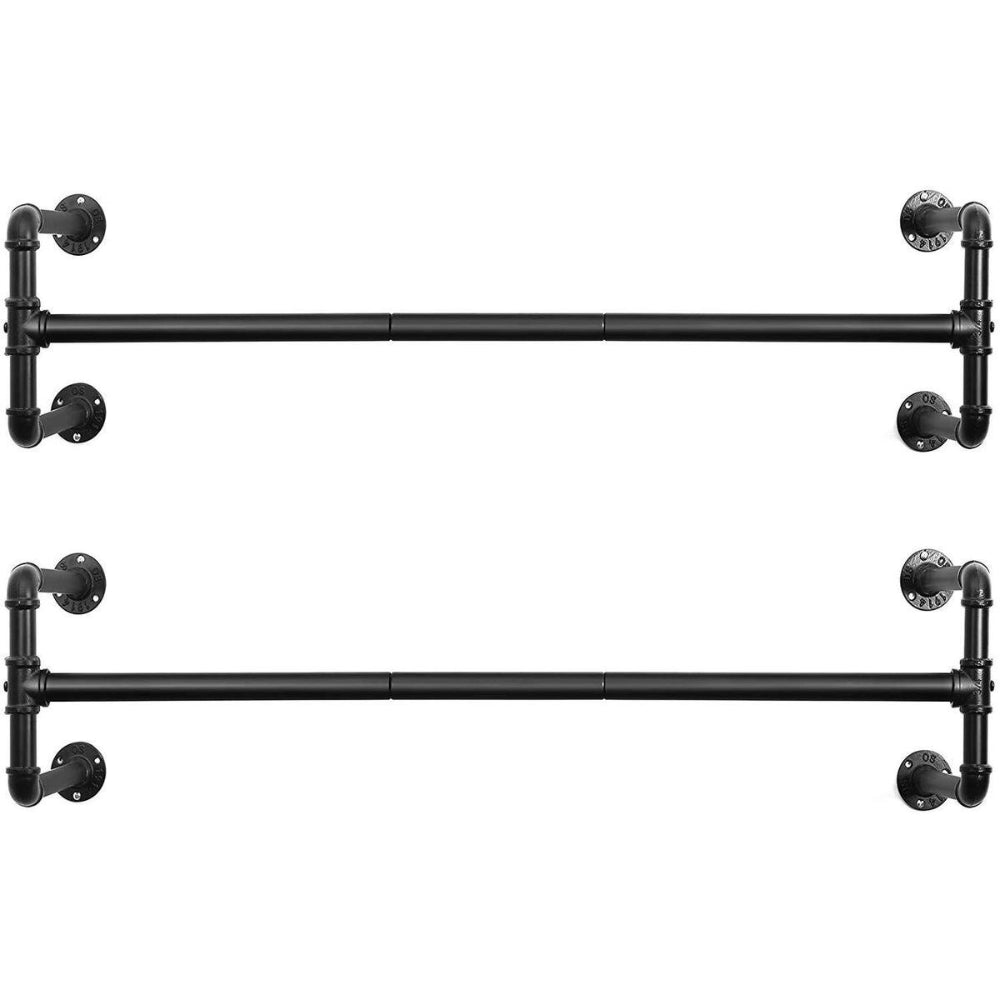 Set van 2 ophangrails - industriÃ«le look - zwart