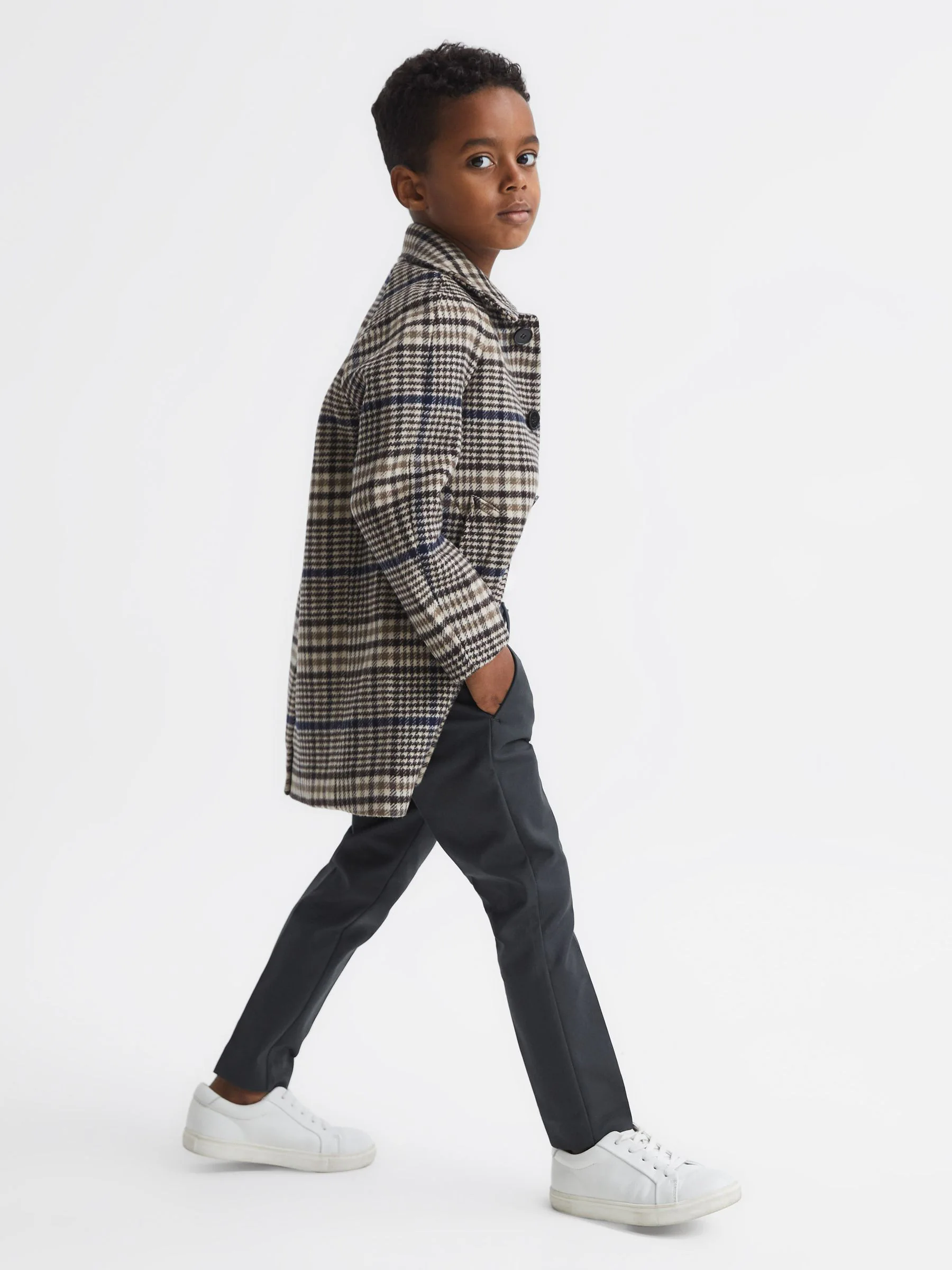 Staalblauw - Reiss slim-fit Eastbury chino