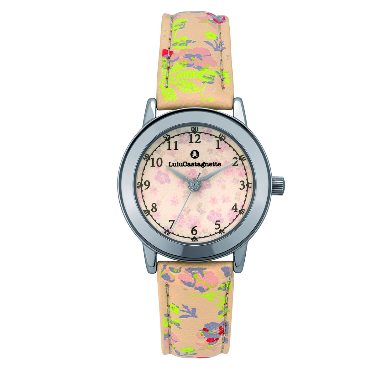 Montre enfant Lulucastagnette cuir motif fleur collection Liberty